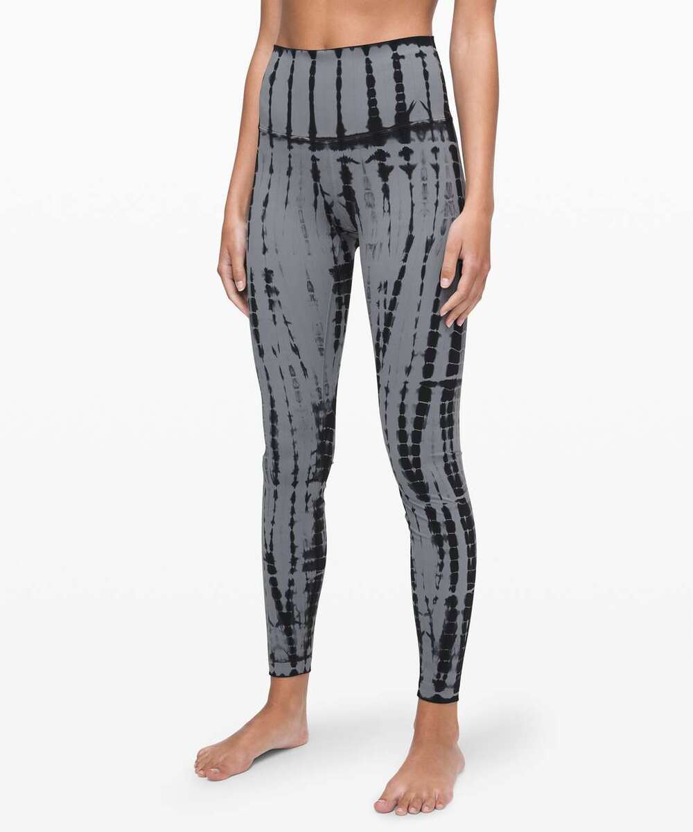 Lululemon Wunder Under High-Rise Tight 28" 8 Shibori Dye Grey Black Night RARE
